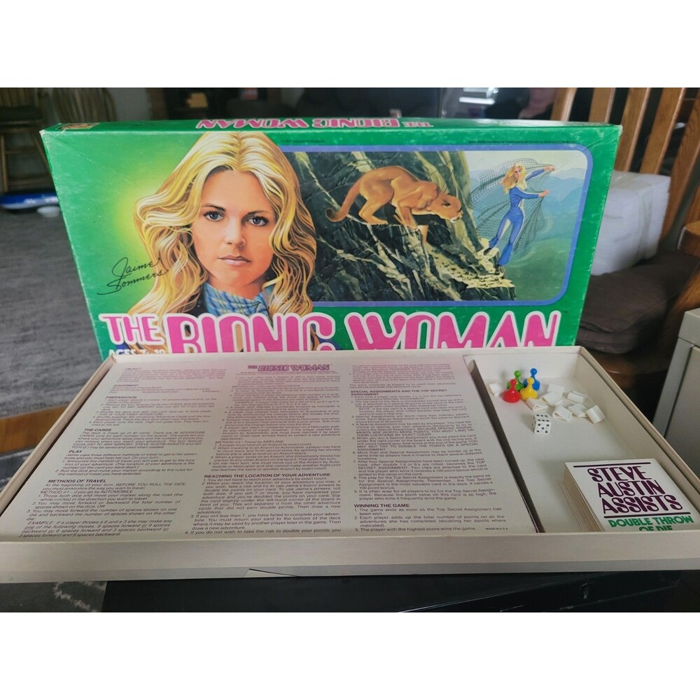 Vintage The Bionic Woman Board Game 1976 Parker Brothers COMPLETE EUC